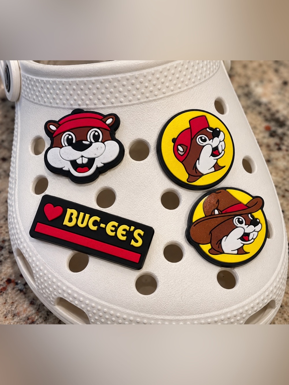 Buc-ee's Red & Yellow CROC Charms - Pack of 4